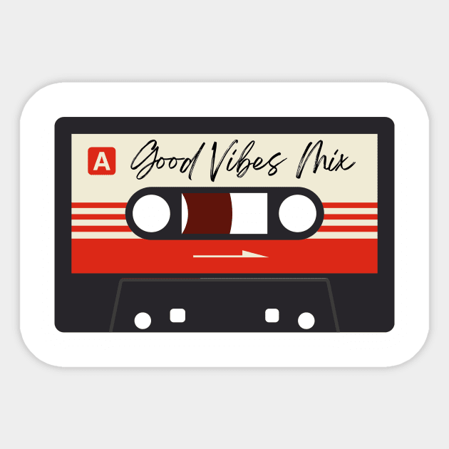 Cassette Tape Good Vibes Sticker by little osaka shop